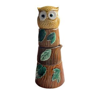 Midcentury Japan salt pepper creamer sugar stacked set repair